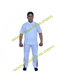 Pro Weight Mesh Two Button Down White Half Sleeve Jerseys
